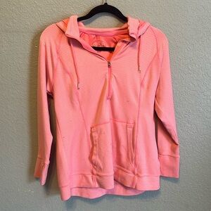 Tangerine Coral and Pink Quarter-Zip Hoodie